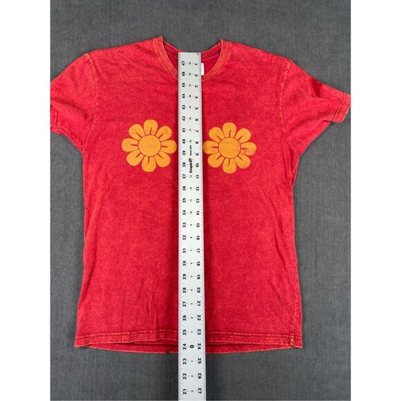 Revice Graphic Tee Women S Red Burn the Bras Feminist Flower 70s Vintage Style - Picture 4 of 7